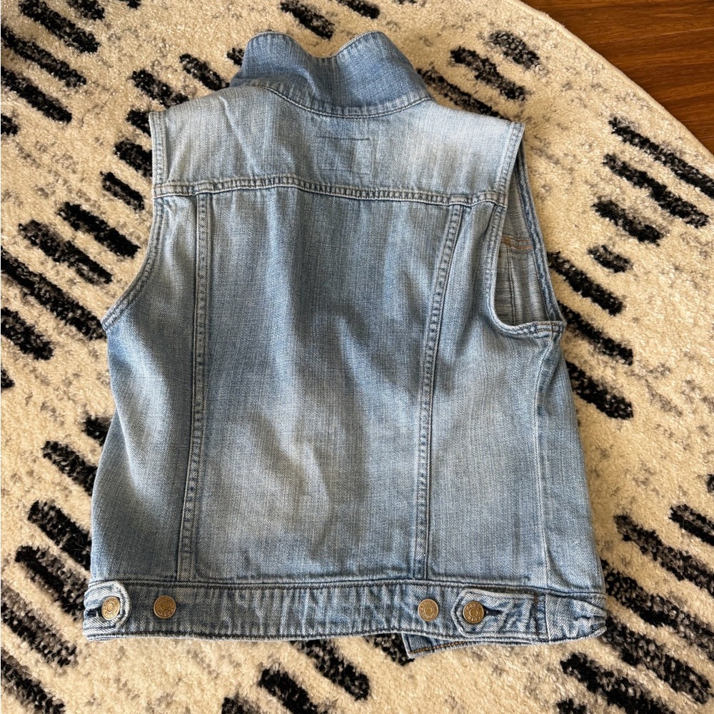 J.Crew Denim Vest Stone Wash Light Blue - Picture 5 of 5